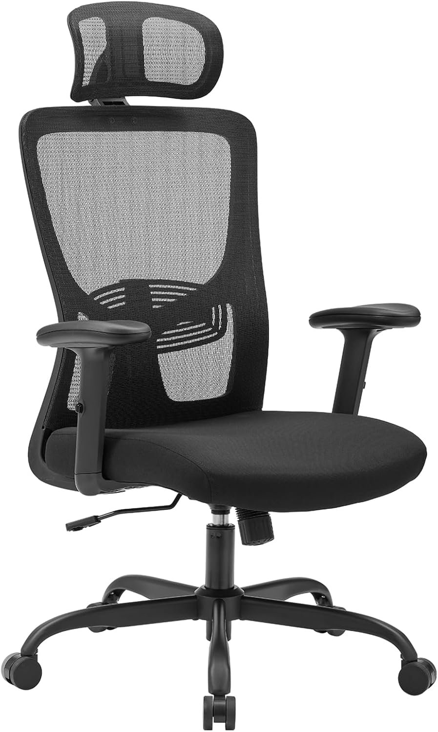 マジックライフエルゴノミックオフィスチェア、テレワーク、アンチ疲労、PCチェア、エレベーティングタイプ、ソフトサーフェス、PUアームレスト、3Dヘッドレスト、2Dウエストサポート、ロック機能、非常に通気性、オフィス、ホーム、ホーム
