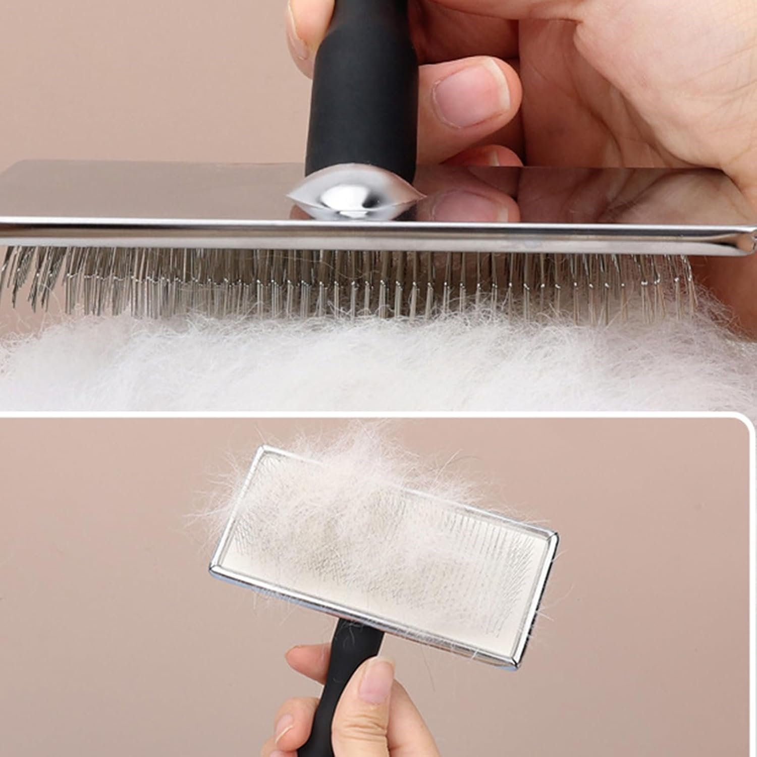 グルーミング用の犬のブラシ、ペットのグルーミングブラシ、ペットブラシ犬のグルーミング用品| メタル針ペット用品クリーニングツール、猫のデマッティングツールアンダーコートレーキヘアリムーバーすべての髪のタイプ - 이미지 6