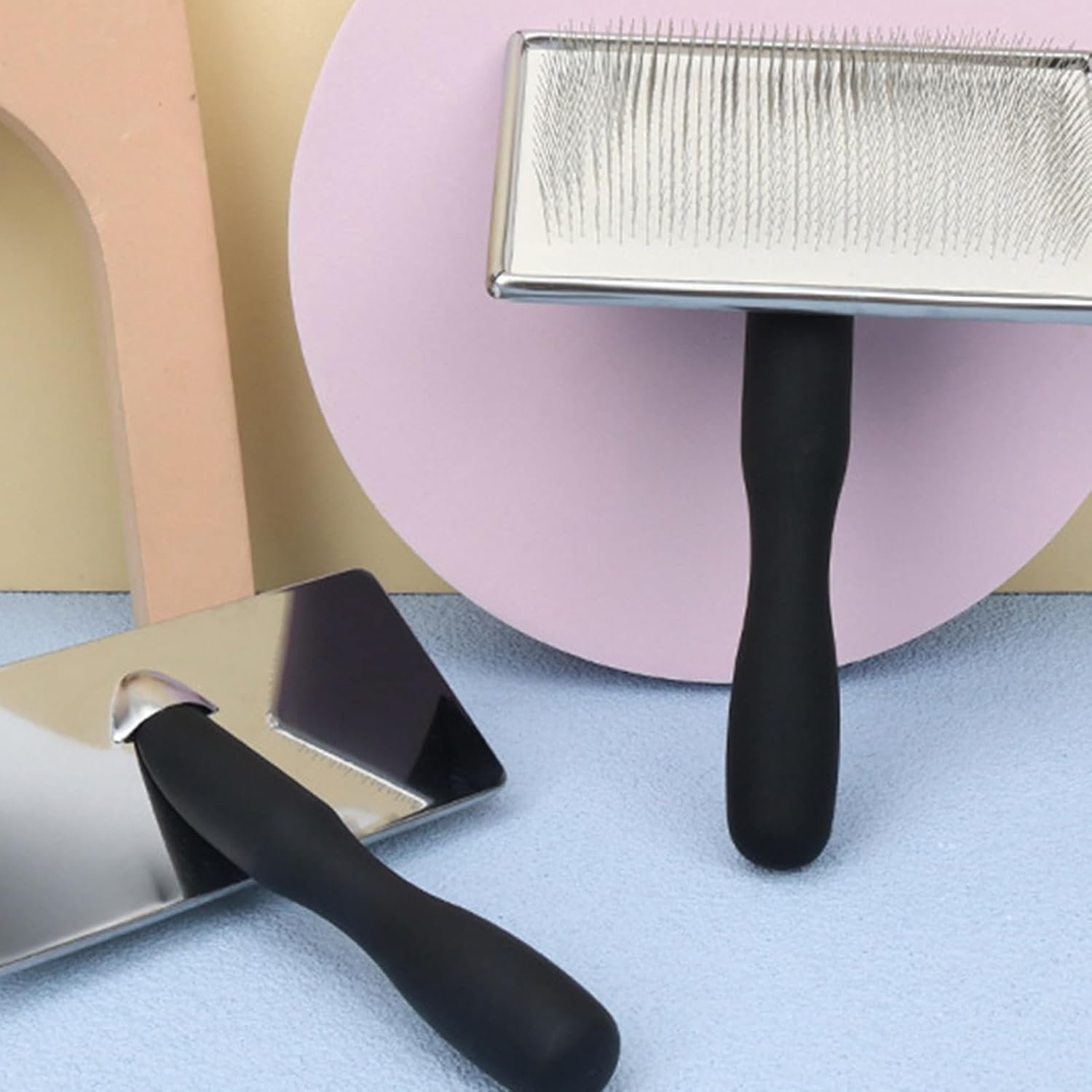 グルーミング用の犬のブラシ、ペットのグルーミングブラシ、ペットブラシ犬のグルーミング用品| メタル針ペット用品クリーニングツール、猫のデマッティングツールアンダーコートレーキヘアリムーバーすべての髪のタイプ - 이미지 7