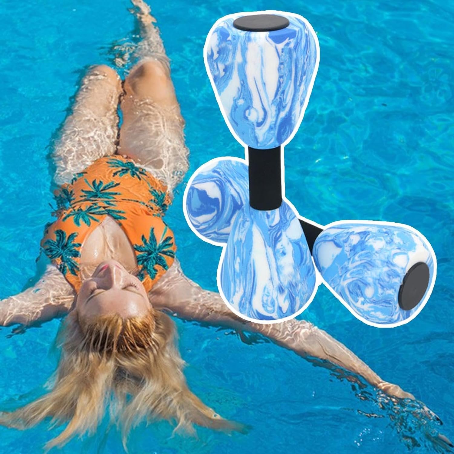 プールエクササイズのための水の重量、スポーツ水生運動ダンベル -プールエクササイズのためのフォームダンベル、ジムの屋外スイミングをトレーニングするためのエアロビックワークアウト機器をスポーツします - 이미지 2