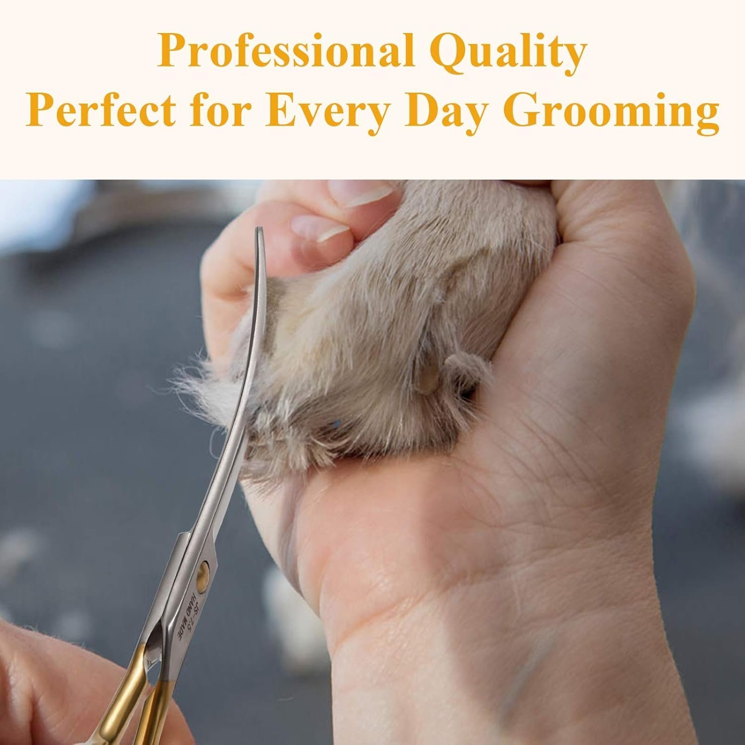 ジェイソン7.5 "湾曲した犬のグルーミングハサミ猫グルーミングシアーズペットトリミングキット右利きのグルーマーシャープ快適な軽量ハイヤー - 이미지 6