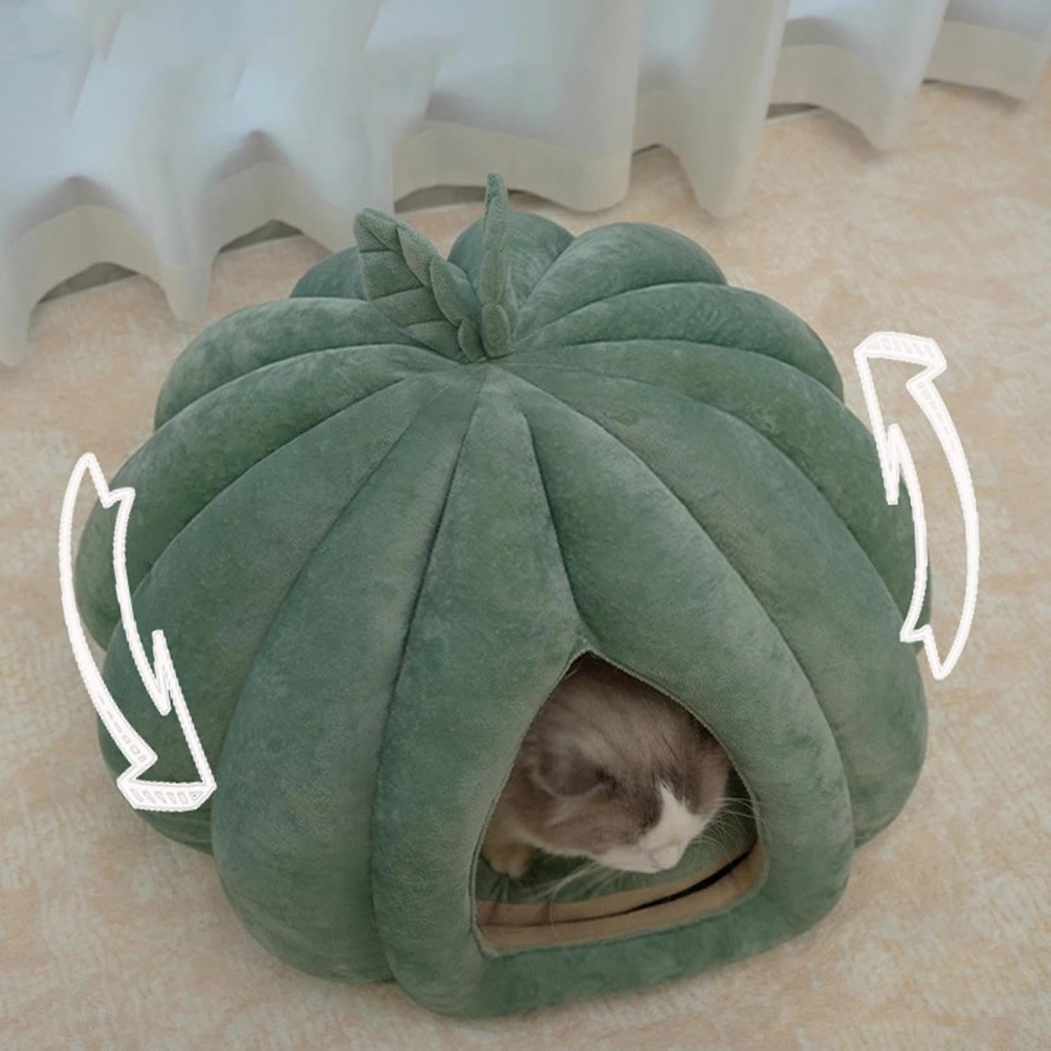 密閉型猫ベッド -室内用猫家具、快適な猫ハウス | 居心地の良い猫の洞窟ベッド、柔らかい豪華な密閉ペットベッド、暖かい猫の巣猫家具、子猫、小型犬、冬、自宅、屋内用の猫の隠れ家 - 이미지 6