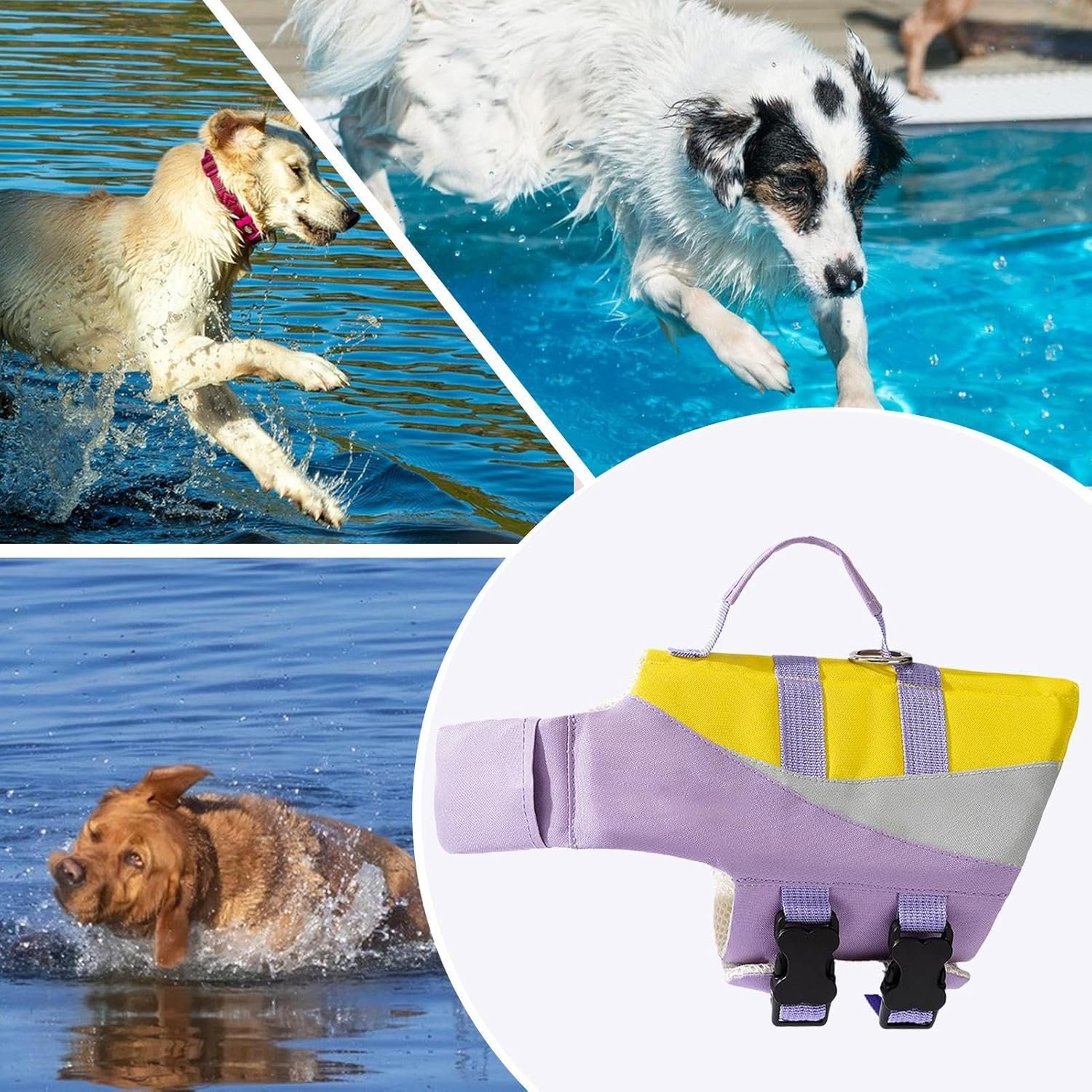 犬用スイミングベスト -水辺での安全対策に最適な防水調整可能フローティングベスト -防水調整可能でおしゃれなフローティングジャケットアウトドアレスキューボートペットプール - 이미지 9