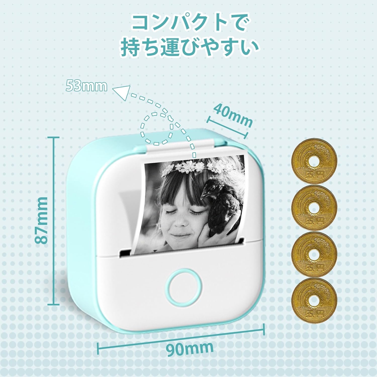 メモギングT02サーマルプリンター、モバイルミニプリンター、スマートフォン互換、ラベルプリンター、サーマルプリンター、スタディ用、203 DPI、スマートフォン、モノクロ、サーマル敏感なフォトプリンター、充電可能、 - 이미지 2