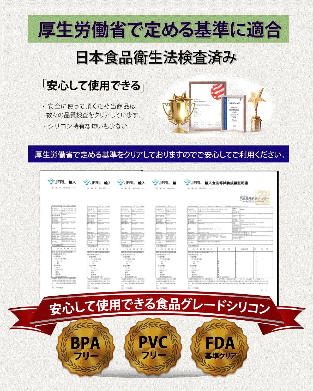 Rinaty Silicone Pacifier Holder、6のセット、おもちゃストラップ、2つの片手リムーバブルクリップ、2つのクラシック木製クリップ(パウダーブルーXライトアイボリー) - 이미지 5