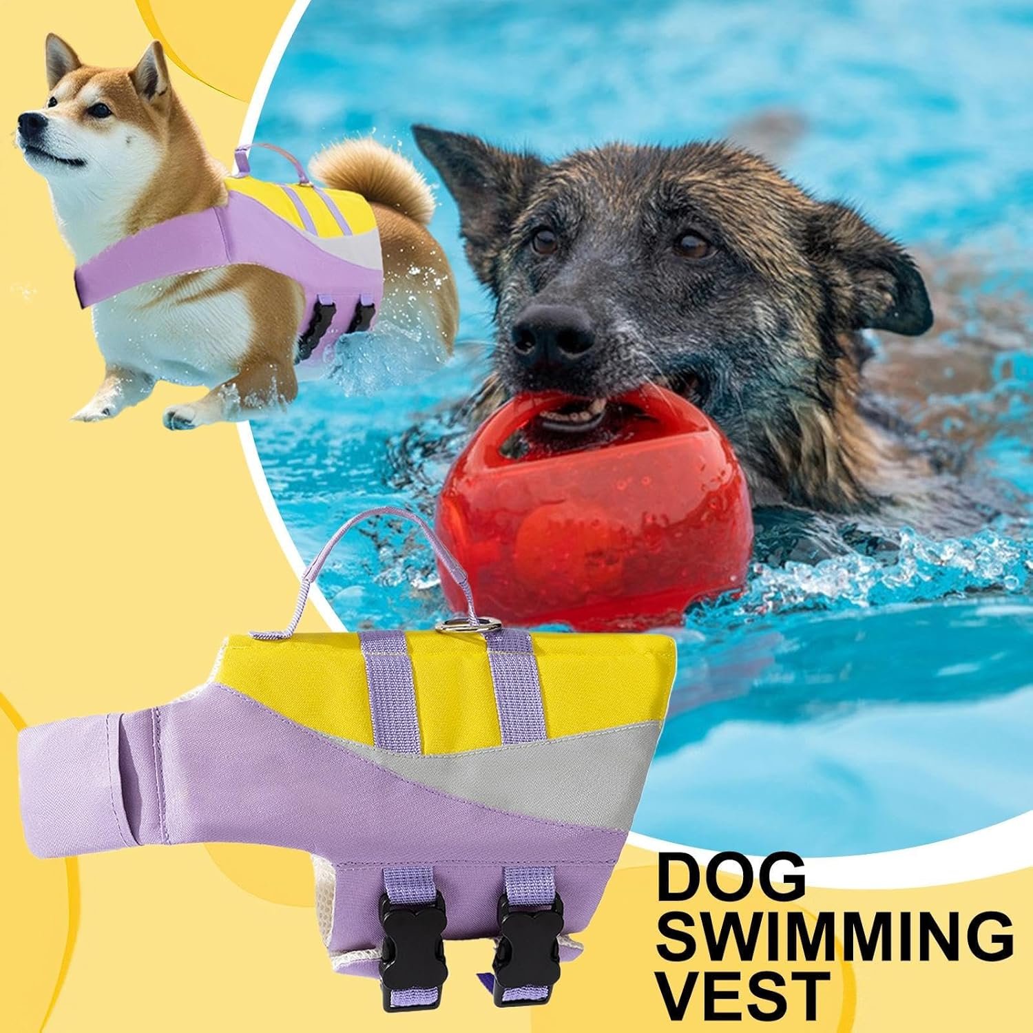 犬用スイミングベスト -水辺での安全対策に最適な防水調整可能フローティングベスト -防水調整可能でおしゃれなフローティングジャケットアウトドアレスキューボートペットプール - 이미지 3