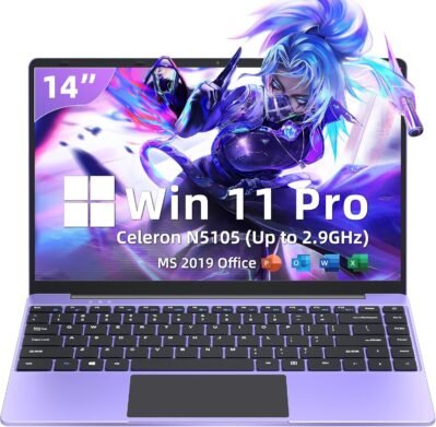 14インチの薄いラップトップ [Windows 11 Pro/Office 2019 Equipped] 第11世代Intel Celeron N5105 2.0〜2.9GHz / LPDDR4 16GBメモリ /高速SSD 512GB / 1920 X 1080 IPSフルHD PC