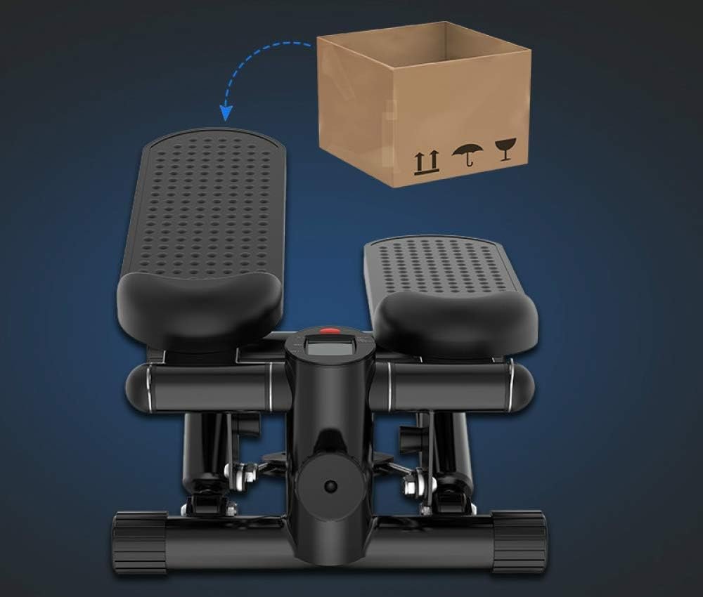 LCD ディスプレイステッパーマシン、多機能ステッピングレッグトレーナー、小型エクササイズ機器、エアロビクスエクササイズバイク、腹筋トレーナー、ホームミニサイレントエクササイズマシン(ブラック) - 이미지 5