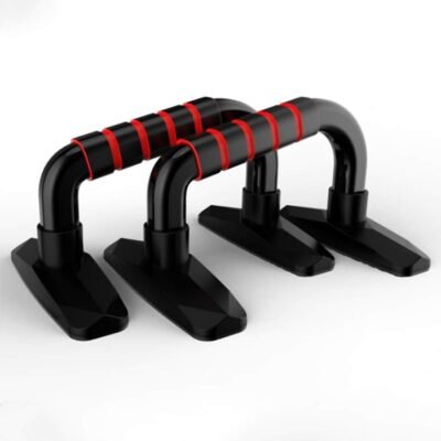 プッシュアップバースタンドフロアワークアウトトレーニング用プッシュアップハンドルボディスリップ抵抗性スタンドフィットネストレーニング男性と女性向けのトレーニング(色:赤+黒、サイズ:5.5 x 1.6 x 4.3インチ)