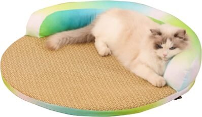 犬の冷却マット、ポータブル&洗えるペットブランケット、犬用の冷却毛布、猫のソファ椅子家具、天然のラタンペットベッドマット、オフィス用リビングルームベッドルームパティオ裏庭の強化