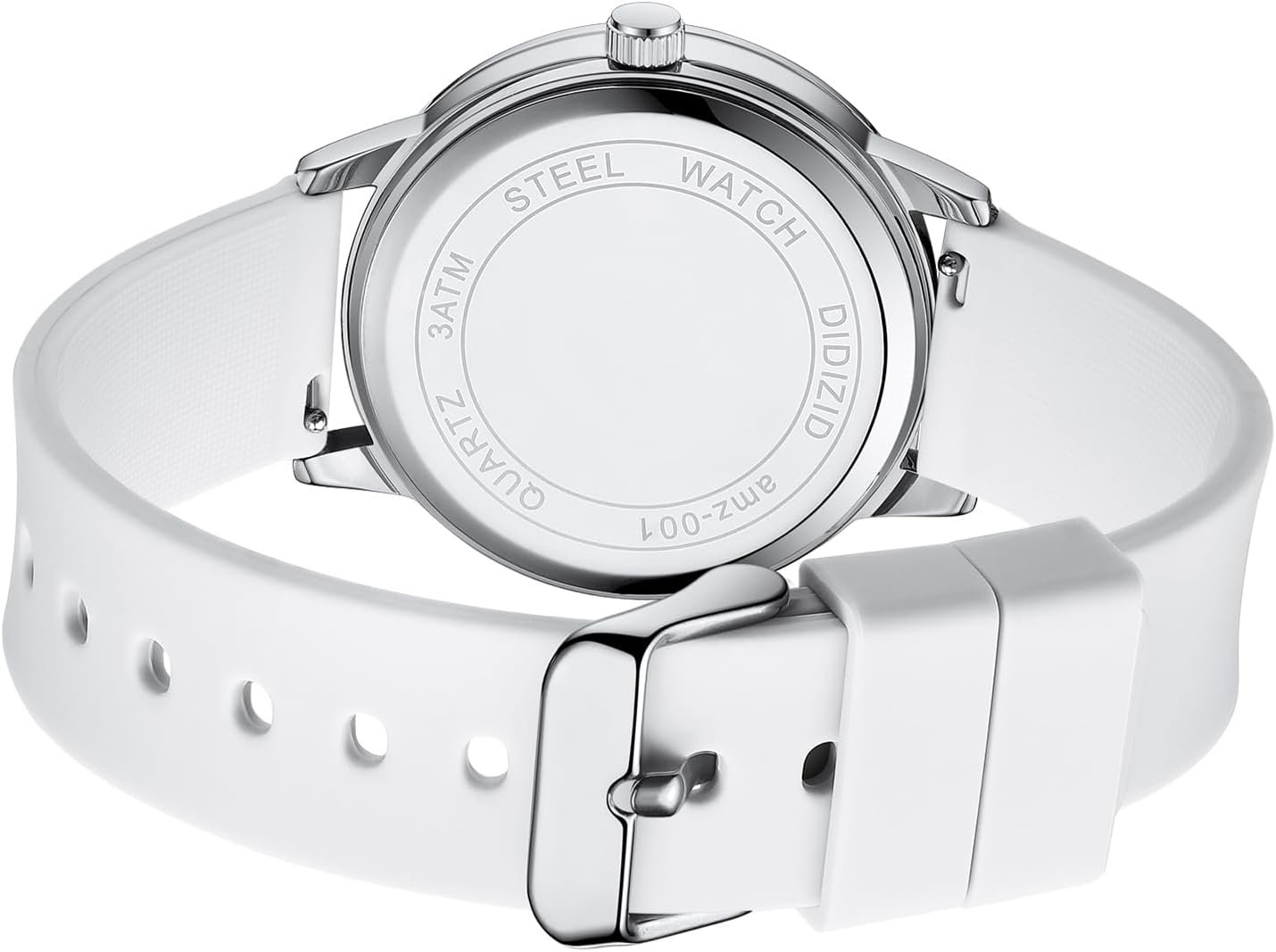DIZIZID Men's Fashion Quartz Chronograph Watch Silicone Band 3ATM Waterproof Luminous Easy Read Dial Nurse Watch for Medical Workers Students Unisex, white, Modern - 이미지 4