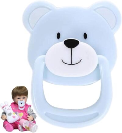 Reborn Doll Magnetic Pacifier -Simulation Sootoouth Toy、Baby Magnet Mouthpose Prop |クマの形をしたダミー、リアルなビンキーアクセサリー、コレクターのための人形乳首おもちゃと偽の生まれ変わった赤ちゃんの展示の役割