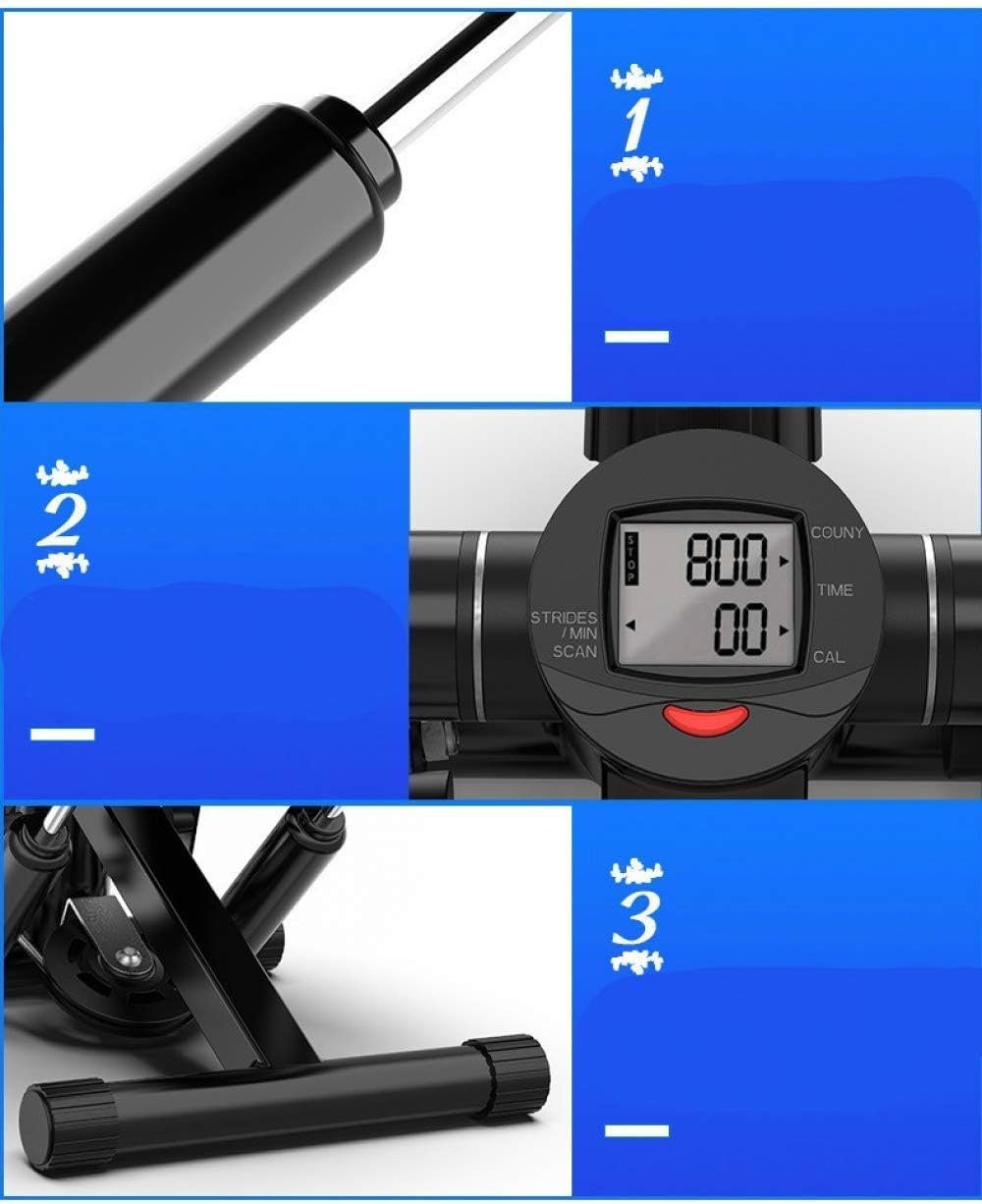LCD ディスプレイステッパーマシン、多機能ステッピングレッグトレーナー、小型エクササイズ機器、エアロビクスエクササイズバイク、腹筋トレーナー、ホームミニサイレントエクササイズマシン(ブラック) - 이미지 6