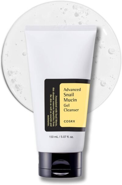 COSRXカタツムリMucinゲルクレンザー、5.1 FL OZ(150 mL)、カタツムリクレンジング、フェイシャルクレンジング、フォームクレンザー、敏感肌、乾燥肌、にきび肌、水分補給、保湿、クレンジング、メイクレム、基本