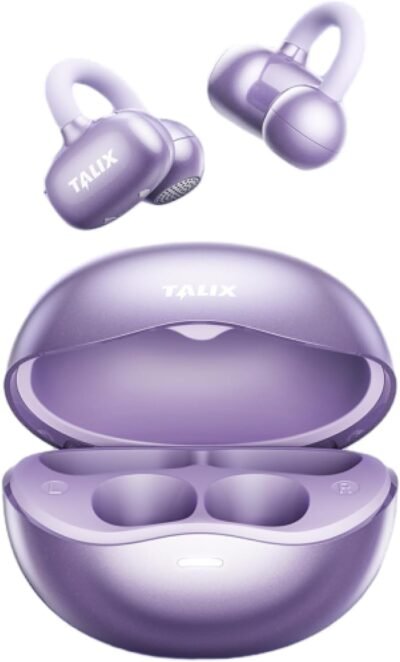 Talix Ultra Open Earbud X6 2025モデル耳カフイヤホン、サウンドリーク抑制、空気感覚イヤホン、1.6オンス（4.8 g）片耳、ウルトラライト、空気伝導技術、オープンアーイ型、Bluetooth