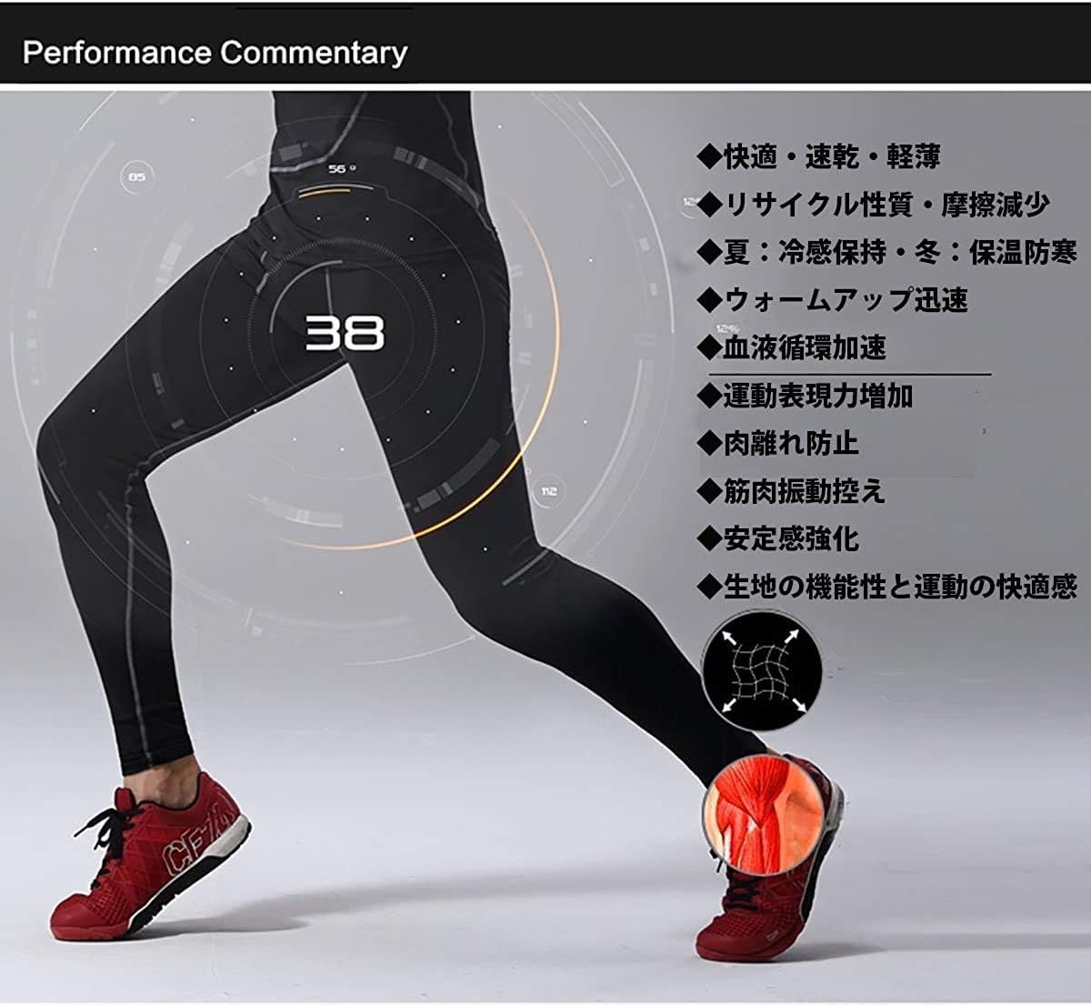 Foveitaa Men's Compression Clothing 5ピースセット、トレーニング摩耗、通気性、臭気耐性、スポーツウェア、パーカー、長袖シャツ、半袖シャツ、ショートパンツ、タイツ、汗吸収、クイックドライ - 이미지 3