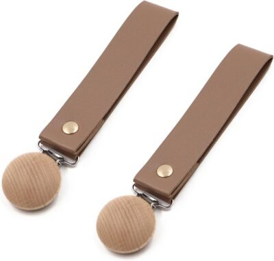 柔術ベビーカークリップ、2つのセット、ベビーカーアクセサリー、天然木材、抗菌治療、看護ケープホルダー、コールドプロテクション、スタイリッシュ、アンチフォールデザイン、コールド保護