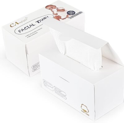 CAプレミアムコットン、高品質の天然綿洗浄タオル、使い捨てスキンケアタオル、穏やかな吸水剤、保湿、滑らかで光沢のある肌、フェイシャルタオル、クレンジング、メイクアップリムーバー