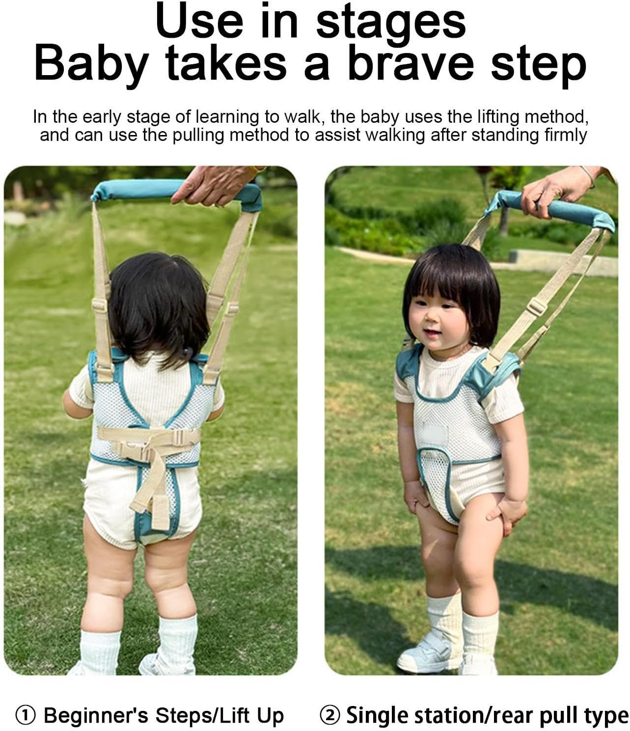 幼児用歩行器ハーネスアシスタントベルト、幼児用歩行器ハーネス、幼児用歩行器ハーネスベルト - 幼児用ウォーキングハーネスヘルパーアシスタント保護ベルト、年齢 4-28ヶ月の幼児用 - 이미지 5