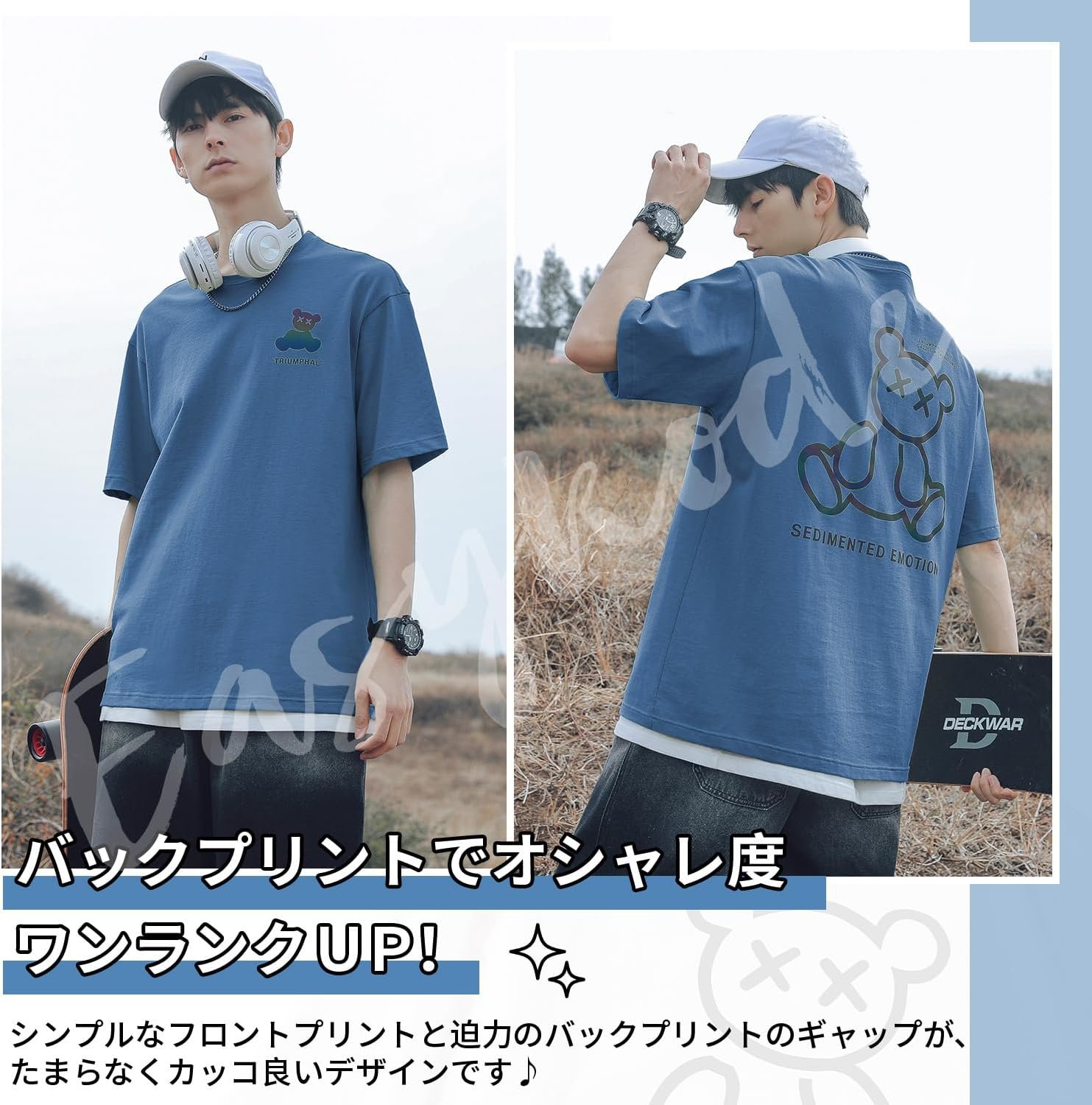 EasyKodeメンズ半袖Tシャツ、夏の服、かわいい、人気の、蛍光プリント、トップ、クール、大規模、スタイリッシュ、100%綿、100%綿、カット、ユニセックス、春、夏 - 이미지 3