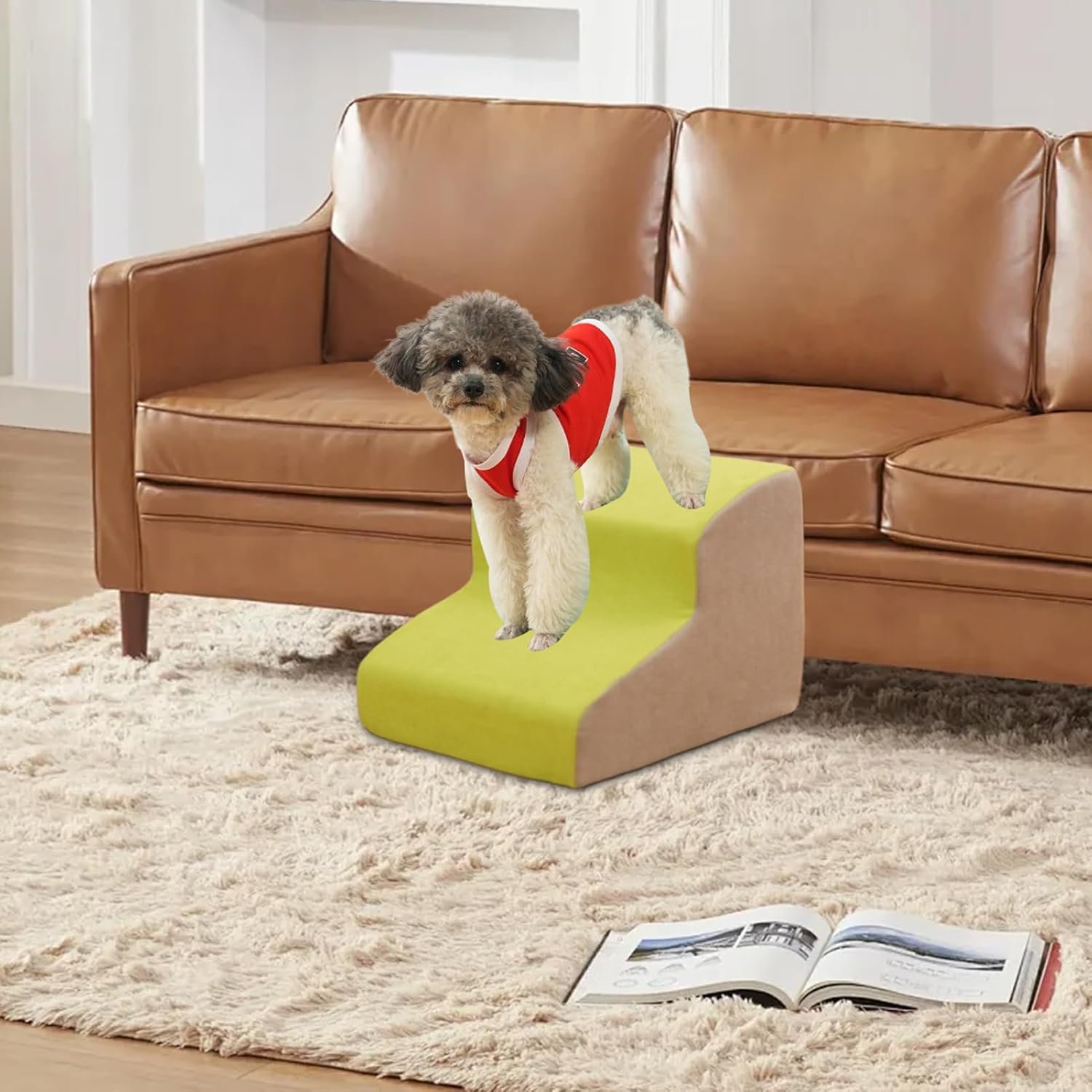 犬の階段、ベッドのための犬のランプ、滑り止め犬のランプ| 30cm 洗えるペット用品、ベッド、ソファ、ソファ用の取り外し可能な古い猫家具 - 이미지 2