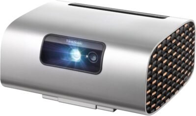 ViewSonic M10 3-Color Laser Projector [Full HD 1080p / 550 ANSI Lumens, High Brightness, 100% BT.2020 Color Gamut, HDR10, Built-in Stand, Ceiling Projection, Fully Automatic Keystone Correction