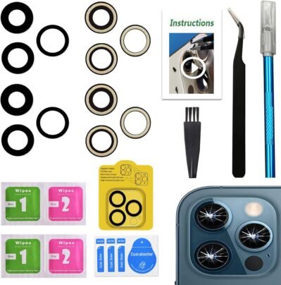 iPhone 12のLeafe Camera Lensの交換Max OEMオリジナルリアカメラガラスレンズ用iPhone 12 Pro Max 6.7インチ修理ツール2パック