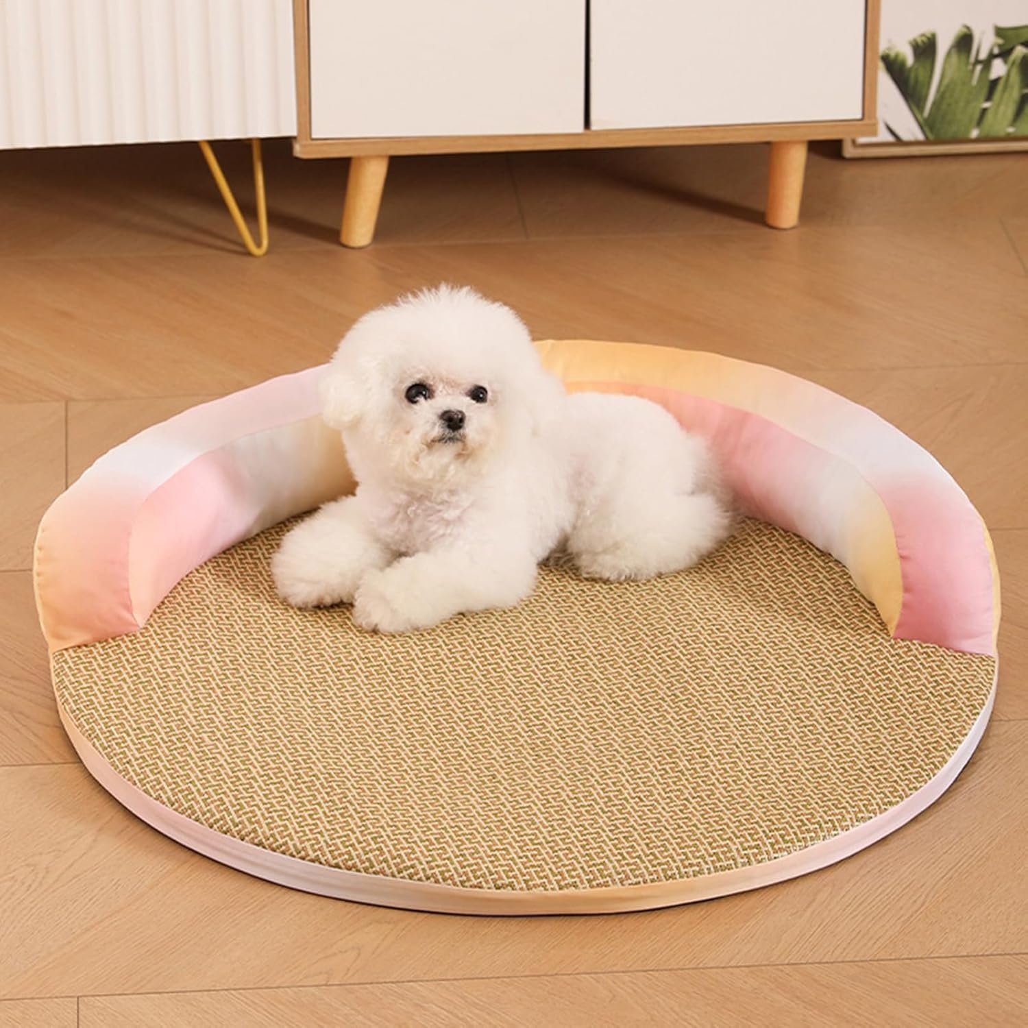 ペット冷却パッド -犬と猫用の天然のラタンペットマット| ソファ、椅子、ベッド、パティオ家具用の取り外し可能な通気性冷却ブランケットパッド -ペットの屋内屋外の夏の快適さ - 이미지 2