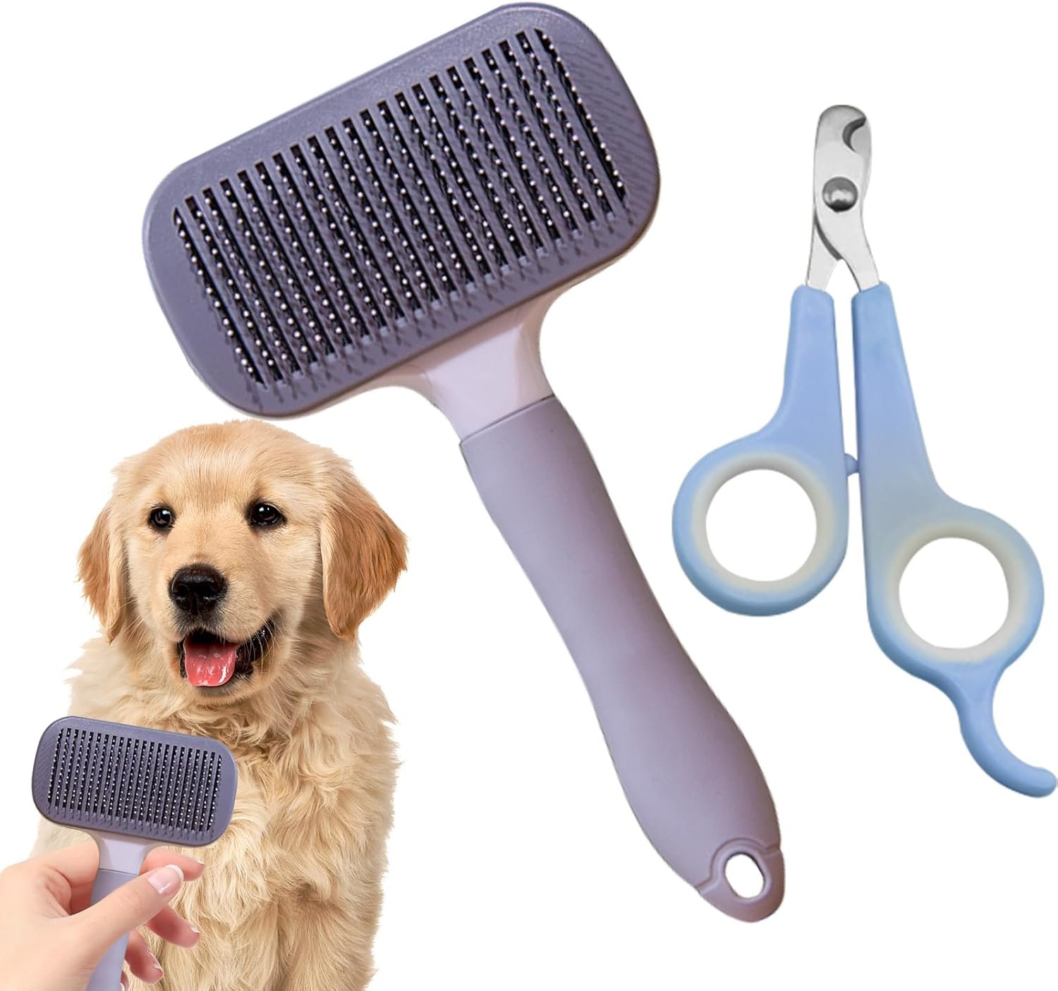 犬用抜け毛ブラシ| 短毛犬用グルーミングブラシ -ペット用品爪切り爪切り入浴時屋内屋外 - 이미지 9