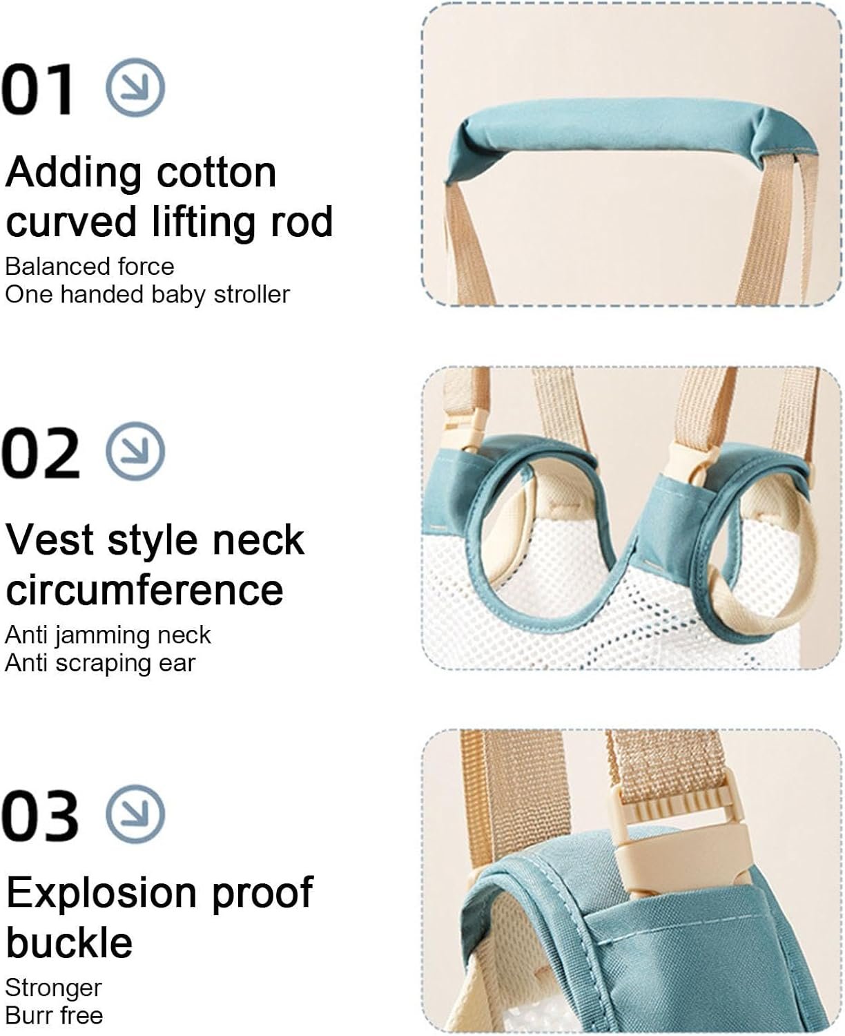 幼児用歩行器ハーネスアシスタントベルト、幼児用歩行器ハーネス、幼児用歩行器ハーネスベルト - 幼児用ウォーキングハーネスヘルパーアシスタント保護ベルト、年齢 4-28ヶ月の幼児用 - 이미지 9