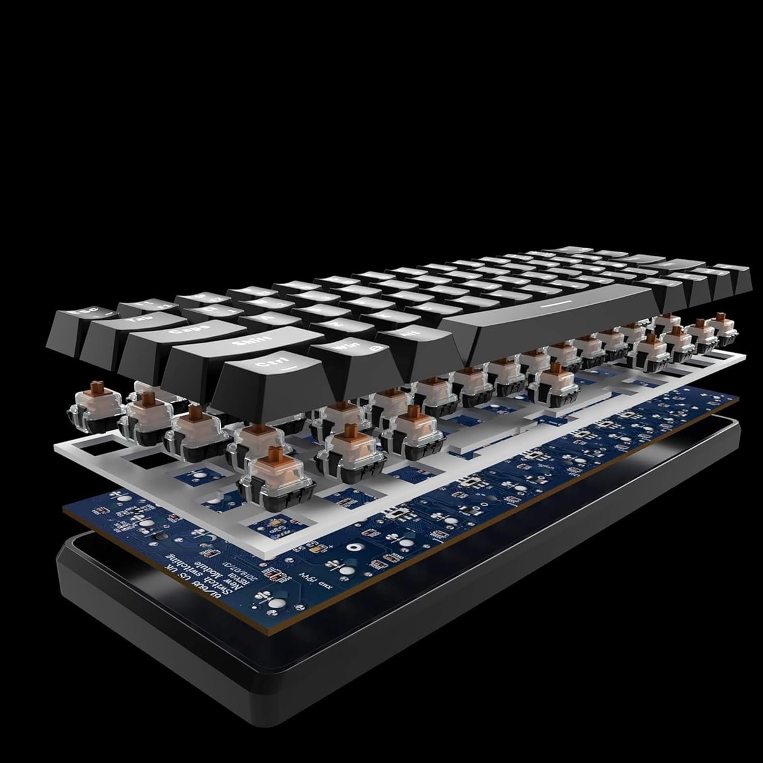 KIMOCA Mechanical Keyboard, English Layout, Mechanical Gaming Keyboard, 61 Keys, Compact, Bluetooth, Wireless, Type-C Wired, 2.4 G, Waterproof, Rechargeable, RGB LED Backlight, For Office/Gaming, - 이미지 2