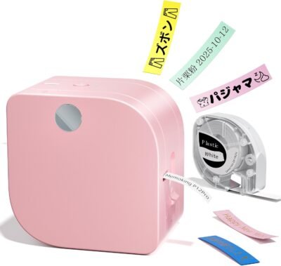 スマートフォン/タブレットと互換性があるMemoking P12 Proラベルライター、スマートフォン/タブレット、Bluetooth接続、ステッカープリンター、Android＆iOS互換性、プロフェッショナルの無料ダウンロード