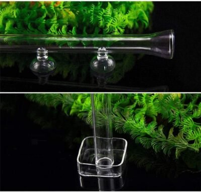 魚の自動フィーダー、水族館吸引カップ水族館エビガラス栄養チューブフードフィーダートロピカルフィッシュ、金魚、カメ、水族館水族館水族館（色：透明、サイズ：17.7インチ（450 mm）