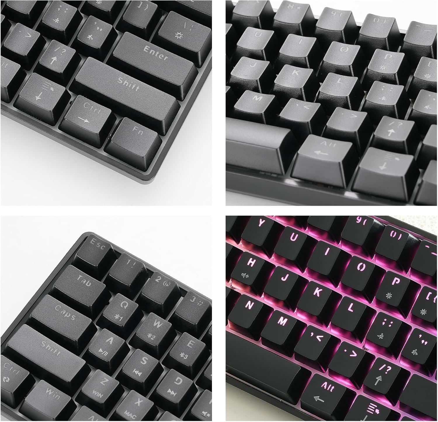 KIMOCA Mechanical Keyboard, English Layout, Mechanical Gaming Keyboard, 61 Keys, Compact, Bluetooth, Wireless, Type-C Wired, 2.4 G, Waterproof, Rechargeable, RGB LED Backlight, For Office/Gaming, - 이미지 7