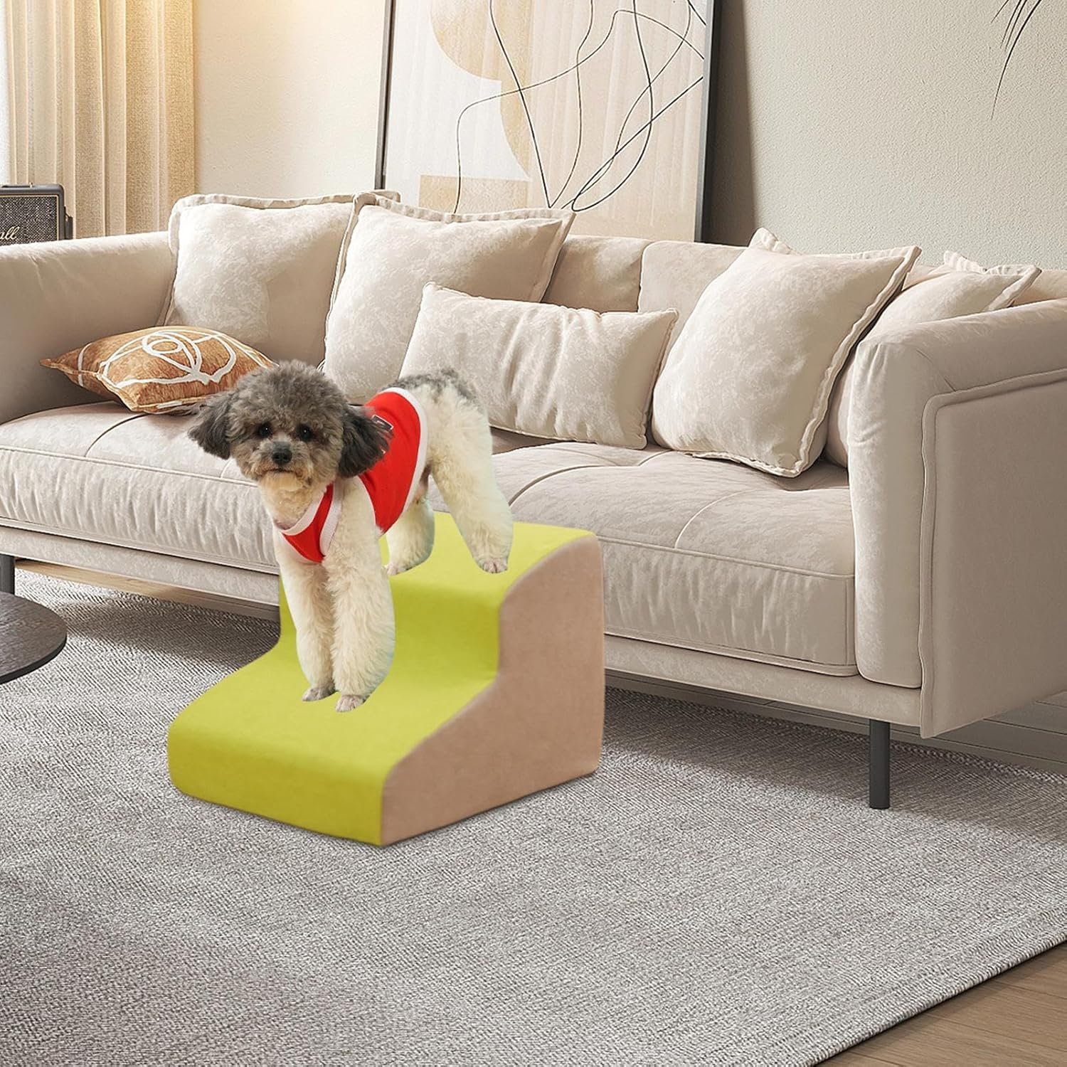 犬の階段、ベッドのための犬のランプ、滑り止め犬のランプ| 30cm 洗えるペット用品、ベッド、ソファ、ソファ用の取り外し可能な古い猫家具 - 이미지 3