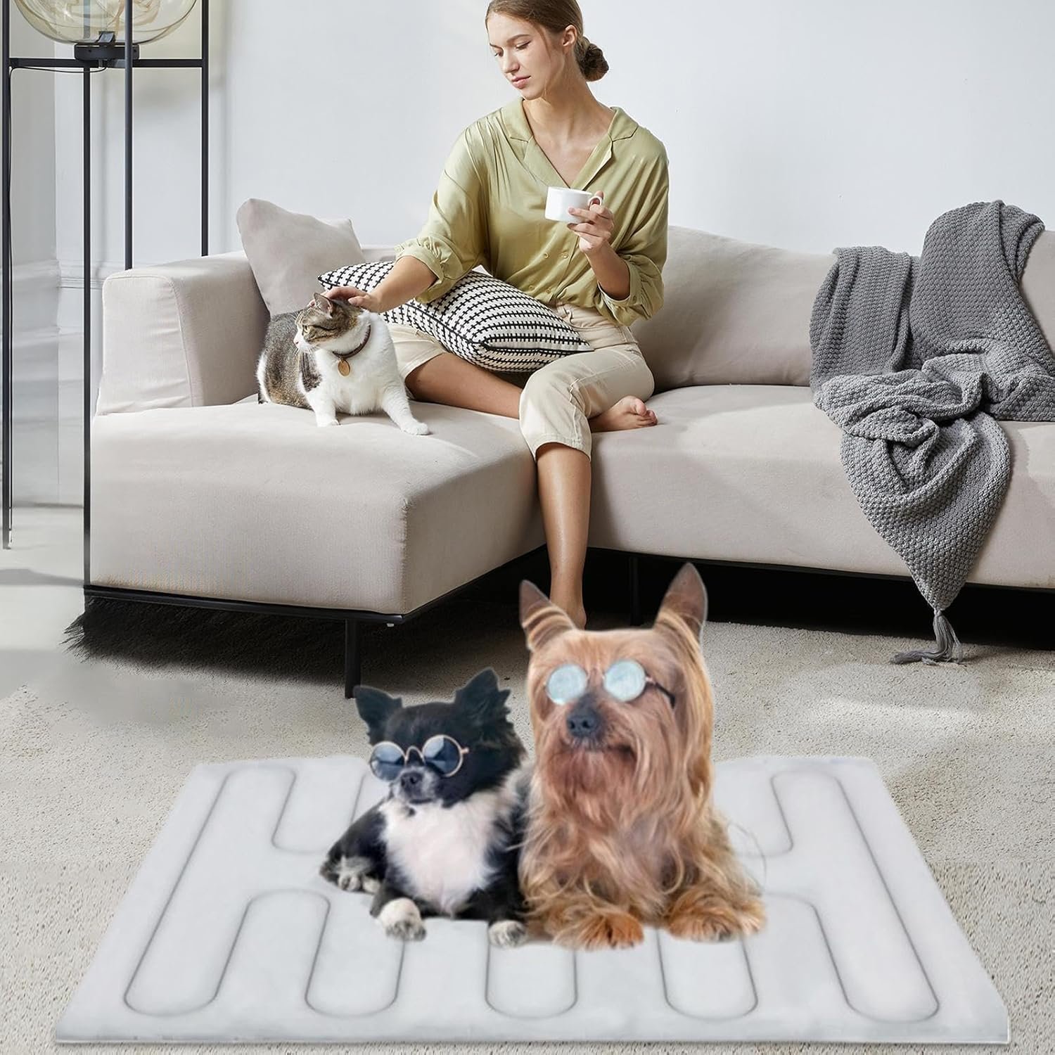 ペット用冷却マット、犬用冷却パッド、屋内外兼用防水カバーケージケージベッド旅行車外活動用 - 이미지 3