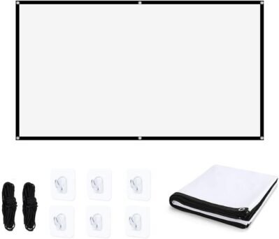 プロジェクタースクリーン、72インチ、大画面、吊り、16：9、軽量、折りたたみ可能、ポータブル、プロジェクション、ホームシアター、屋内、屋外、キャンプ、プロジェクションウォール、会議、学校フェスティバル、イージー