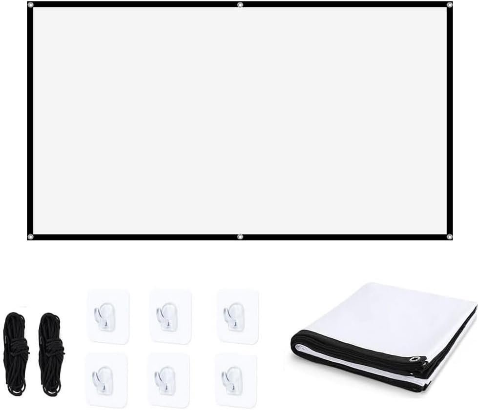 プロジェクタースクリーン、72インチ、大画面、吊り、16:9、軽量、折りたたみ可能、ポータブル、プロジェクション、ホームシアター、屋内、屋外、キャンプ、プロジェクションウォール、会議、学校フェスティバル、イージー