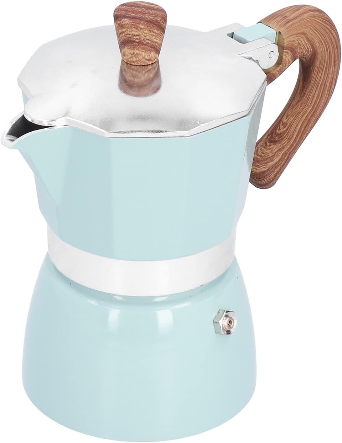 ダイレクトファイアエスプレッソメーカー、イタリアのエスプレッソメーカーモカコーヒーポット、オープンヒートコーヒーメーカー、アルミニウム、3カップ(青) - 이미지 4