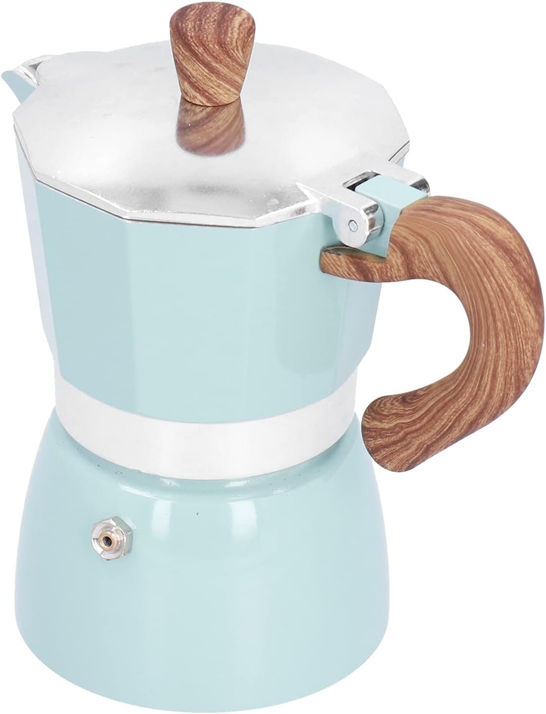 ダイレクトファイアエスプレッソメーカー、イタリアのエスプレッソメーカーモカコーヒーポット、オープンヒートコーヒーメーカー、アルミニウム、3カップ(青) - 이미지 5