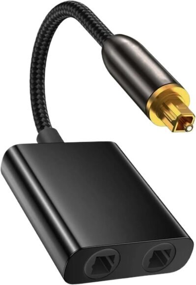 ファイバーオプティックケーブルスプリッター2インチHDTV DVDデジタルテレビサウンドバーアンプのゴールドメッキポート用のToslinkコンバーター