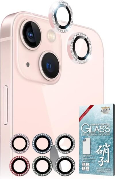 シツカはiPhone 13 / iPhone 13ミニカメラ保護ブリングラインストーンカメラカバーカメラレンズレンズジュエリータイプ強化ガラスバブルフリー保護フィルムフィルムフィルムフィルムレンズ
