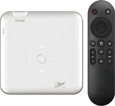 Tokaiz TDP-4K Proプロジェクター、小、天井、家庭用、プロジェクション、4K互換性、スマートプロジェクター、HDMI WiFi、Bluetooth 3D、Keystone Correstion、自動ズーム機能、充電式、モバイル