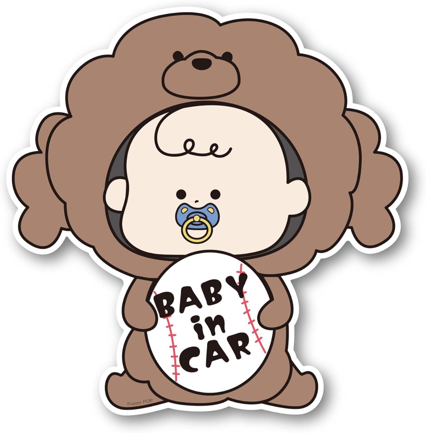 車のマグネットステッカーの子犬ポップベイビーベイビーオンボード犬Aタイプ