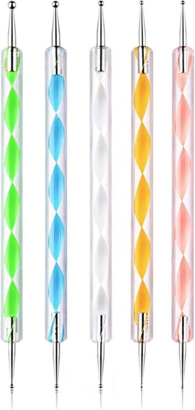 ドットペン、ネイルアート、両端、ドットペン、5のセット、ネイルドットペン、中程度のコード、大小のドットペン、ブラシ、点線の描画ツール、ネイルアートツール