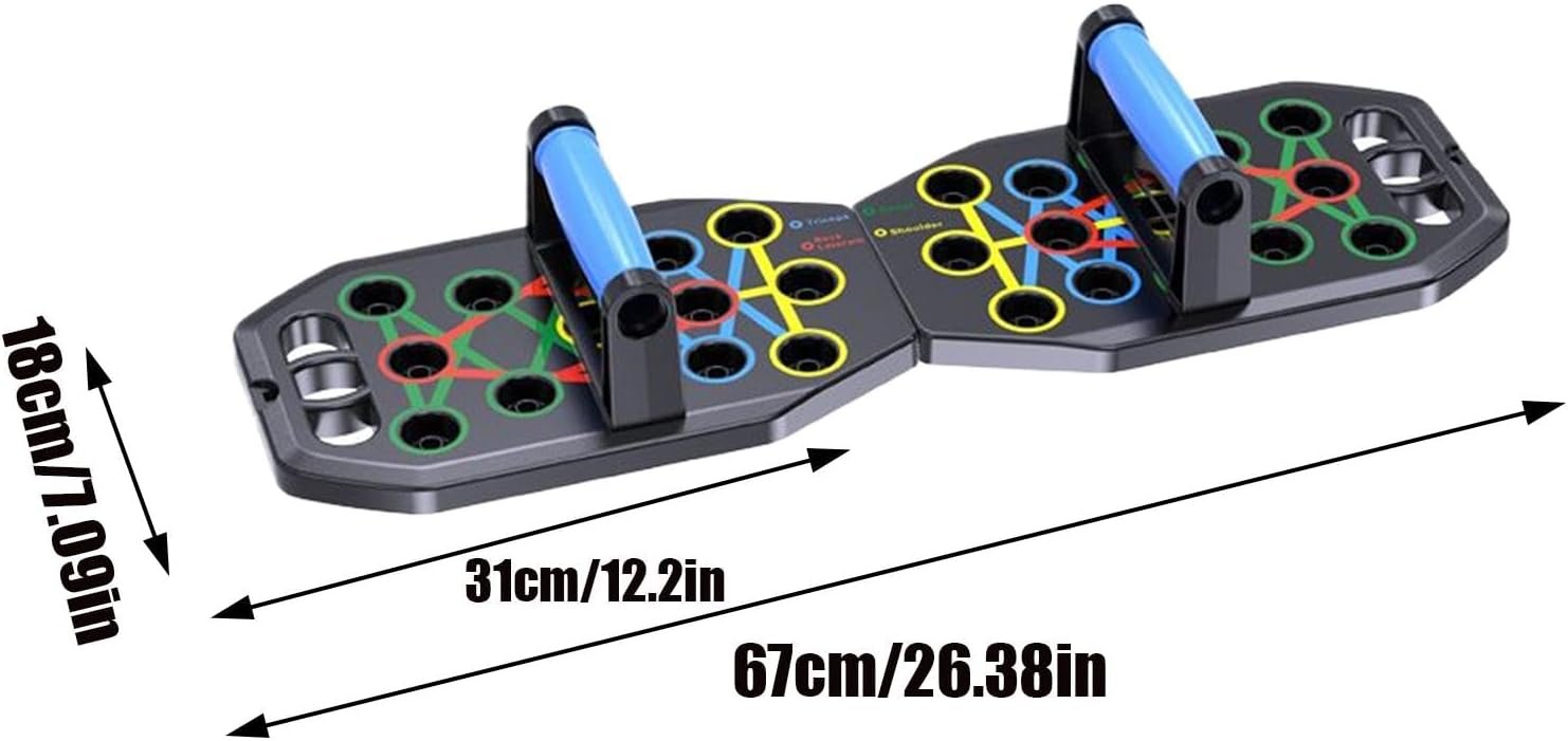 プッシュアップボード - 折りたたみ式の腕立て伏せボード|家庭用訓練機器|滑り止めの腕立て伏せは、男性用のボード、筋肉の運動とフィットネスのためのホームワークアウト機器を支持します - 이미지 6