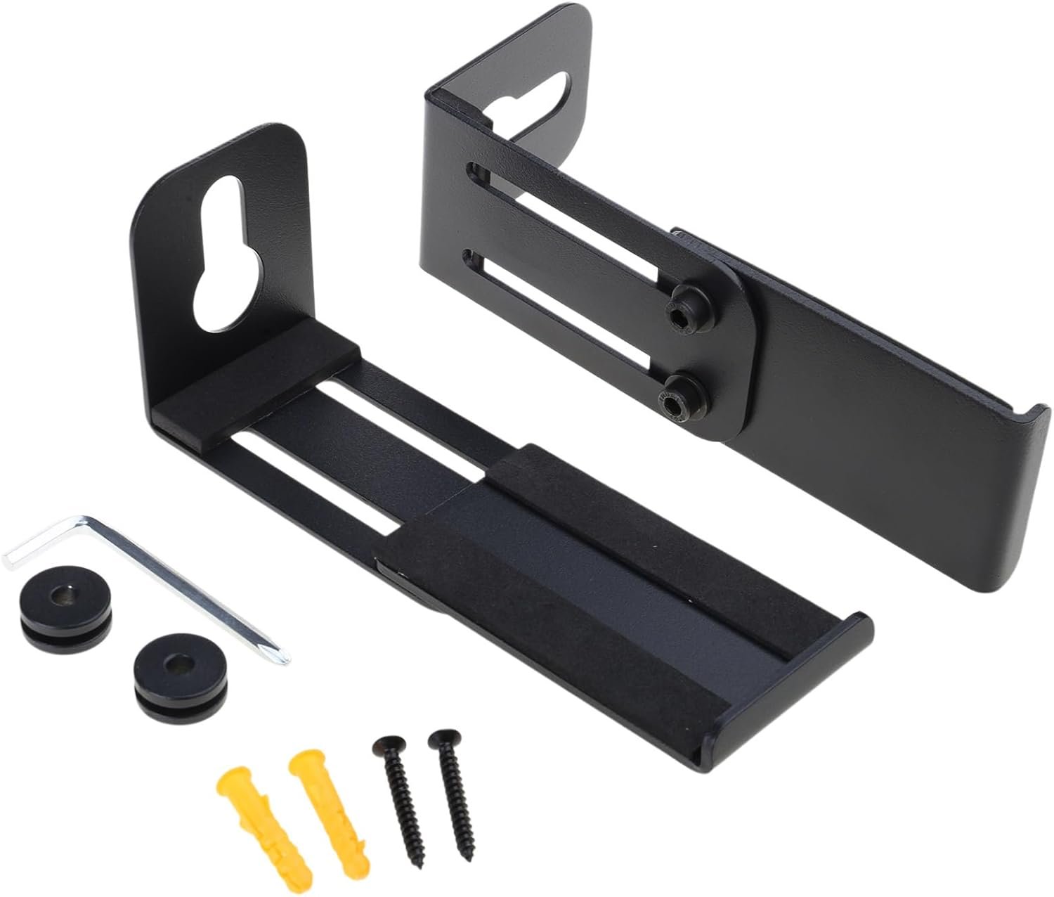 ホームスピーカーウォールマウントフローティングラック税関用に拡張可能な機器マウント用エレガントなサウンドバーホルダー - 이미지 7