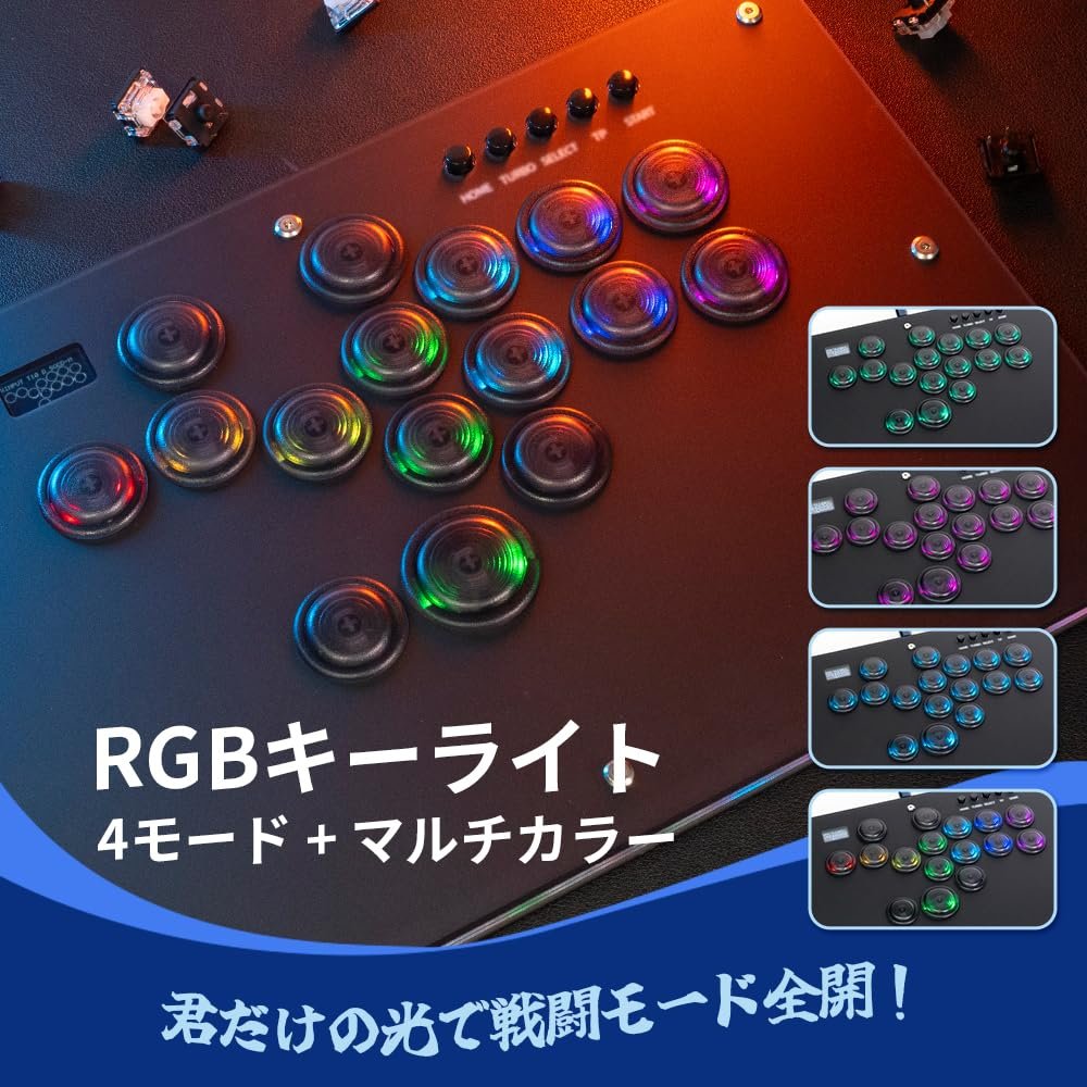 Kylinix T16半透明のブラックヘイズ軸0.5mm高速トリガークラシックボタンレイアウトレバーレスコントローラー14mm超薄型SF6ゲームコントローラーPS4/PS3/PC/スイッチ製品のアーケードファイティングゲーム用 - 이미지 8