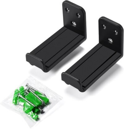 ダブル調整可能な深さの壁サウンドブラケット -テレビの棚の下で頑丈、洗練されたサウンドバーホルダー | 信頼できる壁取り付けソリューション、宇宙節約デザイン、リビングルームオフィススタジオラウンジに最適