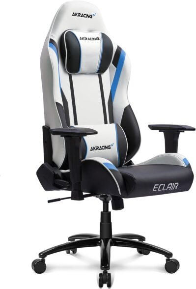 Akracing Gaming Chair Desk Chair Study Study Study Chair Eclair Blue Blue耐久性のあるPUレザー